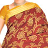 Maroon and Mustard Color Kanchipuram Silk Saree