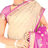 Peach, Yellow and Pink Color Kanchipuram Silk Saree