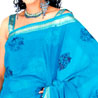 Cyan Color Kanchipuram Silk Saree