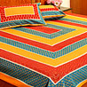 Gold Print Double Bedsheet with Pillow Covers