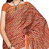 Hand block printed pure Cotton Saree