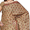 Hand block printed pure Cotton Saree