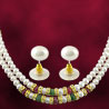 Jagdamba CZ Ruby Pearl Necklace